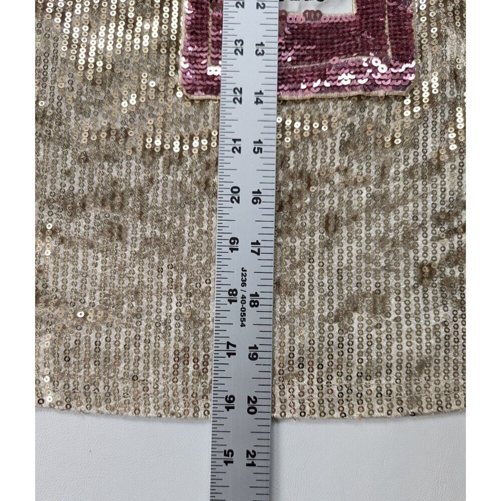 Vintage 80's Sequin Gold Top By Pastel Embellished Perfume Bottle Size S - Picture 8 of 9